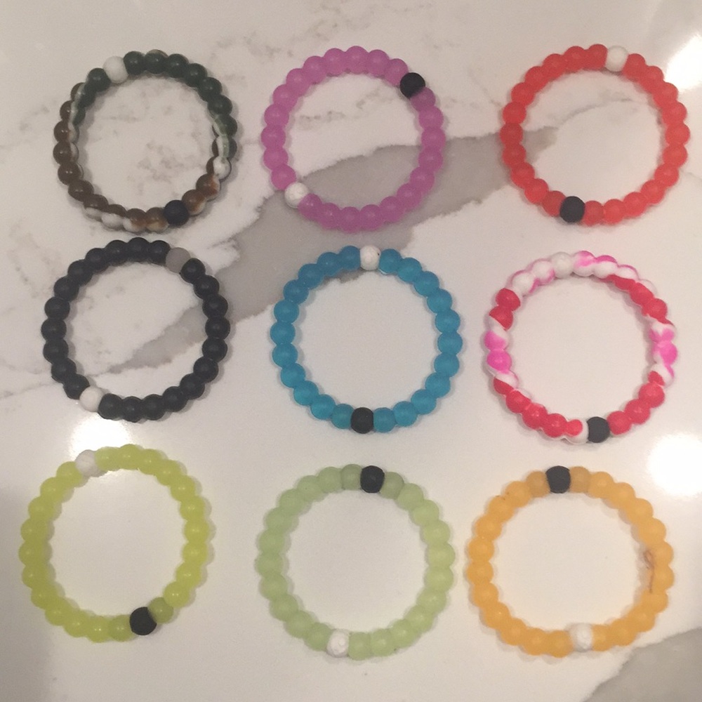 9 lokai bracelets.